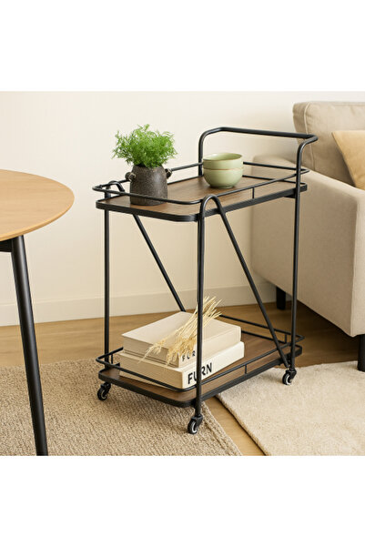Palma homez Serving cart trolley with a distinctive design, brown color, size...