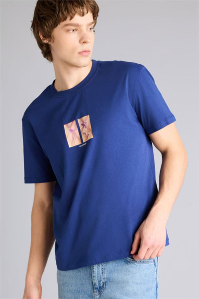 DeFacto 100% Cotton Regular Fit Printed Short Sleeve T-Shirt G3217Ax26Sp