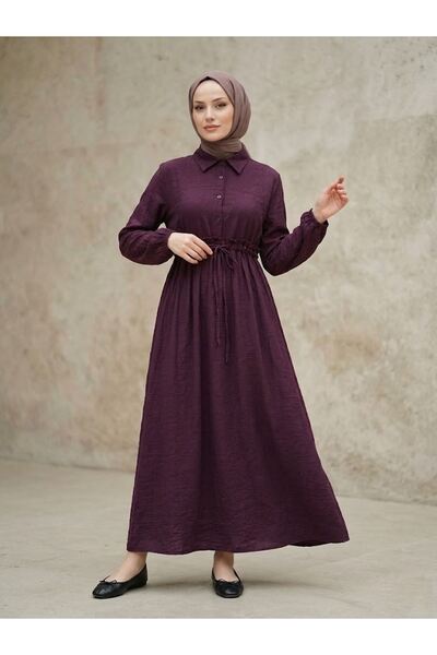 Foremia Beli Tünelli Elbise-Bordo