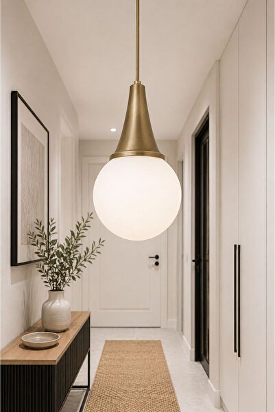 VENON Elora Tekli Sarkıt Camlı Avize ✨ ESKİTME ✨ BEYAZ GLOP CAMLI ✨ Modern Te...