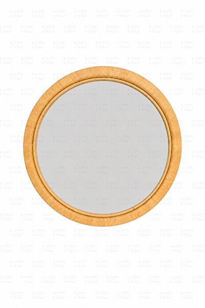 NATUREL DEKOR Bambu Tasarım Döngü Yuvarlak Dekoratif Ayna 50 cm, Bohem, Iskan...