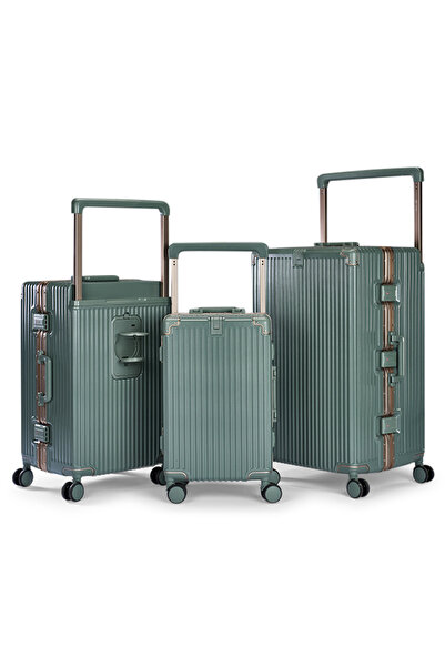 LİMRA Luxury 3-Piece Travel Luggage Set Made of Durable Pc Material with Doub...