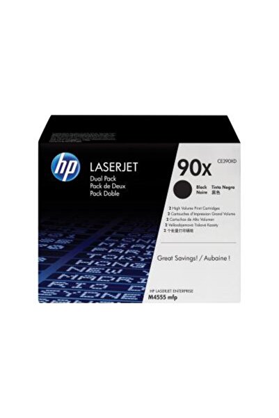 HP (CE390XD) Nr. 90X HP90X 90X Pachet dublu Cartuș Negru (CE390XD)