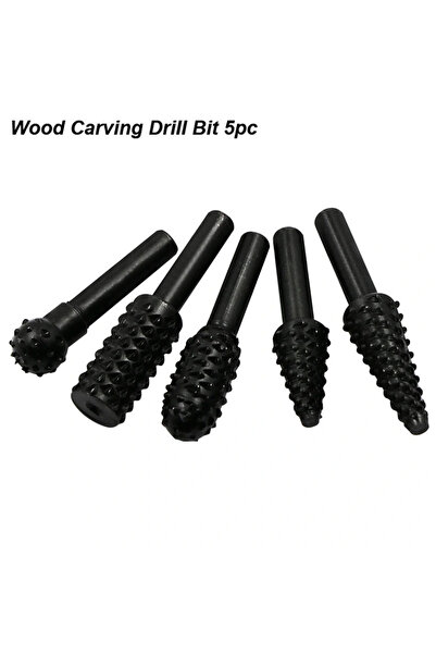 Choice Wood Carving Bit 5pc Wood Carving Rasp Drill Bits 1/4 Shank Rotary Fil...