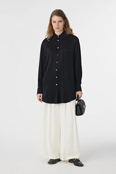 Zühre Patterned Buttoned Comfortable Black Shirt 0120