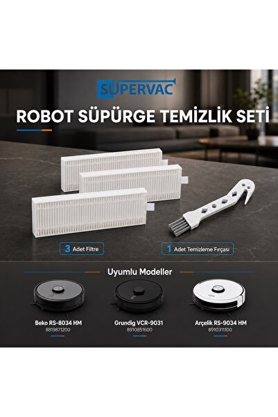 Supervac Filtru Hepa și perie de curățare compatibile cu aspiratorul robot GR...