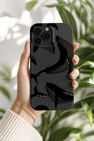 KILIFOLOG iPhone 14 Pro Max Uyumlu Lansman Silikon Balina Desenli Darbe Emici...