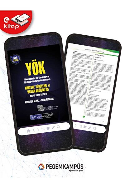 Pegem Akademi Yayıncılık 2026 GYS YÖK Görevde Yükselme ve Ünvan Değişikliği Sınavlarına Hazırlık Konu Anlatımlı Soru Bankası