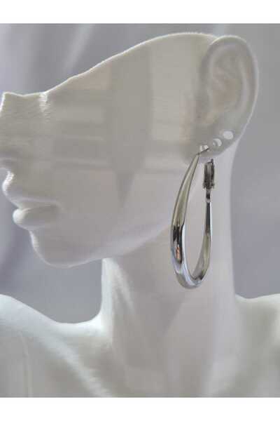 MY ESTA JEWELRY MİNİMALİST DAMLA GÜMÜŞ RENK HALKA KÜPE