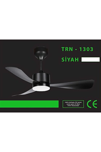 BEGİN Ferah 70w 3 kanatlı led ışıklı uzaktan kumandalı tavan vantilatör siyah