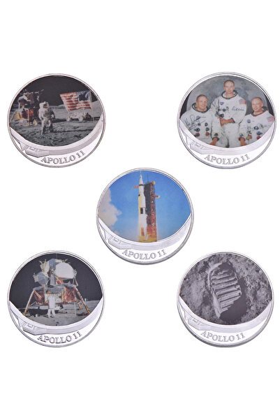 Choice1 5pcs coins 5pcs US Apollo 11 Moon Landing Commemorative Coins Set 50t...