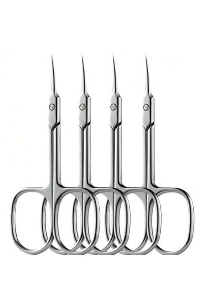 Choice5 Silvery 4 pcs 2/4Pcs Cuticle Scissors Stainless Steel Fine Curved Bla...