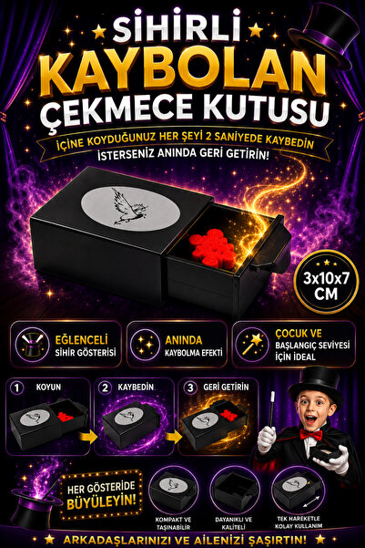 Tamsena Store Sihirli Kaybolan Çekmece Kutusu İllüzyon Oyunu Sihirbazlık Kutu...