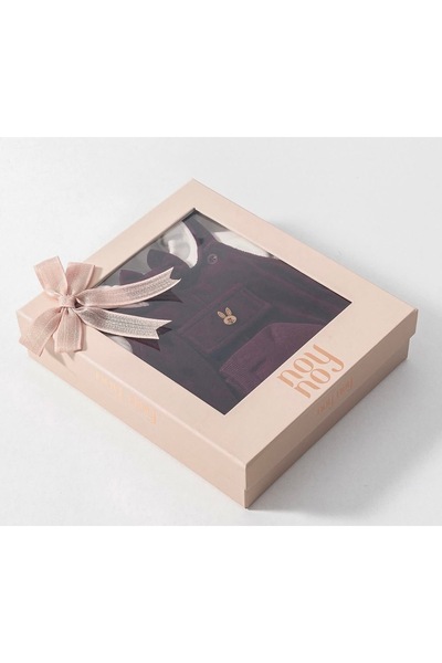 NoyNoy Baby Alef Kids Velvet 4-Piece Jumpsuit Set in Special Box