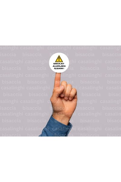 CASALINGHI ملصق تحذير يحمل علامة "تحتوي على مسببات الحساسية"، ملصق دائري غير لامع 4 سم (45 قطعة)
