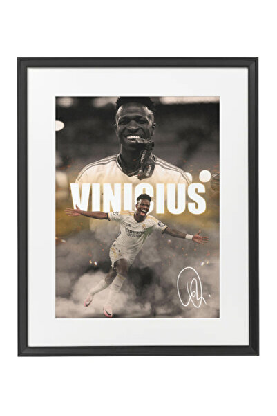 Boomah Accessories Vinicius Junior Real Madrid Autographed Framed Poster 50x4...
