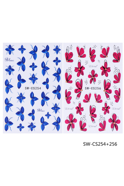 Choice SW-CS254 256 2pcs Geometry Flower Leaf Nail Stickers Summer Blooming P...
