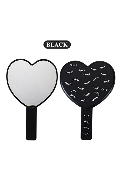 Choice Black High Definition Heart Shaped Hand-held Vanity Mirror with Handle...