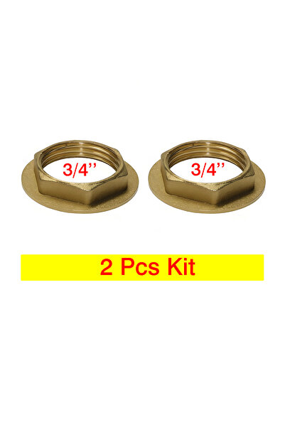 Choice 2 Pcs Kit 2Pcs Kit Brass Hex Lock Nuts Pipe Fitting Flange nut 3/4" BS...