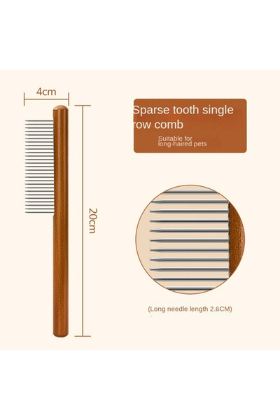 Choice1 B Cat Comb Cat Accessories Stainless Steel Pet Hair Remover Wooden Ha...