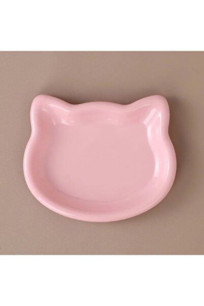 choice2 Pink 1/4pcs Cute Cat Shape Cat Bowl Plastic Anti-Fall Flip Cat Food B...