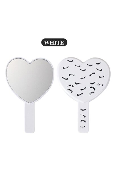 Choice1 White High Definition Heart Shaped Hand-held Vanity Mirror with Handl...