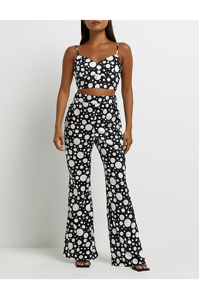 Evendi Pantaloni, Negru/Alb