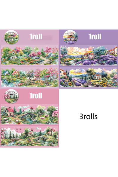 Choice1 S28333-456 3 لفات من شريط PET بتصميم سلسلة Small Town Wild، مادة للكو...