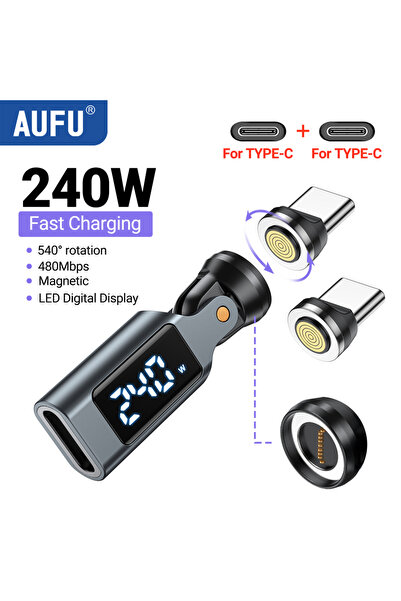 Choice5 محول مغناطيسي رقمي 9 دبابيس من نوع USB-C إلى Type-C مع شاشة عرض، يدعم...