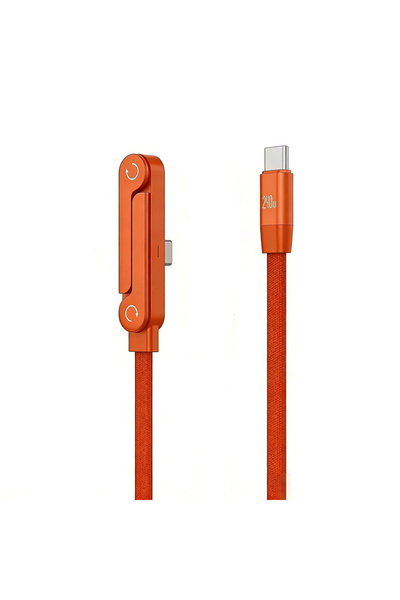 Choice كابل بيانات USB C إلى USB C بطول 1.5 متر، برتقالي اللون، 240 واط، 2 في...