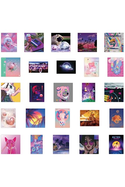 Choice 50PCS 50-Piece Vintage-Inspired Vaporwave Stickers - Decorative Decals...