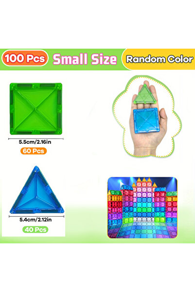 choice2 100Pcs 30/50/100 Magnetic Tiles Enhance Hands-On Ability and Creativi...