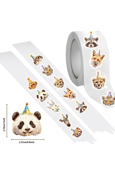 Choice 500pcs All 500Pcs/roll Cartoon Cute Birthday Hat Animal Sealing Sticke...
