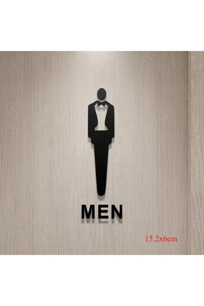 Choice5 HELLOYOUNG TY8083-01-MEN Sleek Black Floating Bathroom Sign - Modern ...