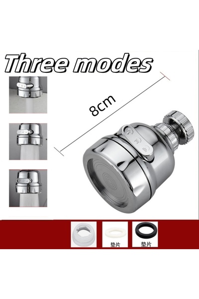 Choice4 Three modes 8cm Universal 360 Degree Faucet Extension Tube Water Savi...
