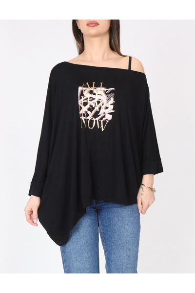 Evendi Oversized Blouse, Black