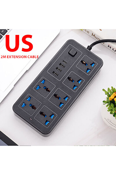 Choice5 US Black Universal Plug Multi Tap Power Socket USB Type C Socket Powe...