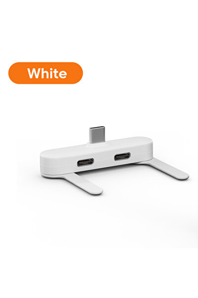 Choice محول سماعات رأس USB C أبيض اللون 2 في 1 مع حامل هاتف، محول OTG من النو...
