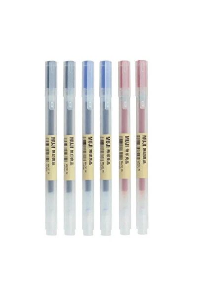 Choice1 0.38mm 2black 2blue 2red 6/8Pcs/Set MUJIs Gel Pen Black/Red/Blue 0.38...