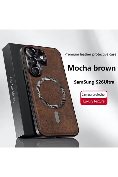 Choice4 Galaxy S26 Ultra Brown Luxury Business Leather Texture for Magsafe Ca...