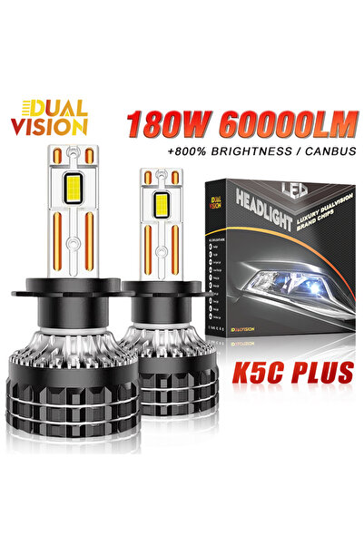 Choice7 مصابيح أمامية LED H1 6000K بيضاء باردة K5C Plus H7 بقوة 60000 لومن، م...