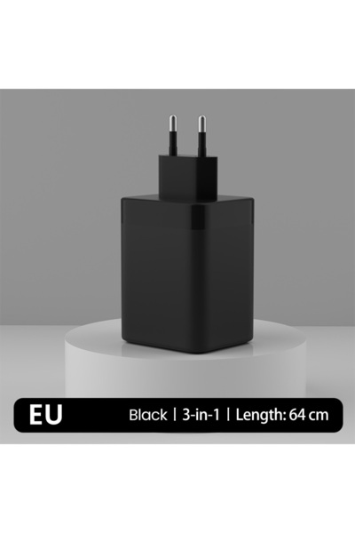 Choice8 EU black Elough 3 IN 1 USB Fast Charging Head Gallium Nitride Type C ...