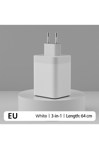 Choice1 EU white Elough 3 IN 1 USB Fast Charging Head Gallium Nitride Type C ...