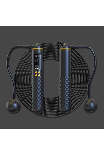 Choice1 Black Wireless Digital Jump Rope USB Calorie Counter Adjustable Cordl...