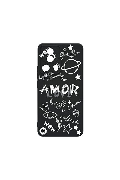 bestcase Премиум калъф от течен силикон, съвместим с Xiaomi 13 Lite, Goth Lov...