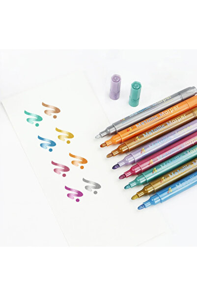 Choice 8 pcs set A Metallic Markers Pens for Rock Painting Stone Ceramic Wood...