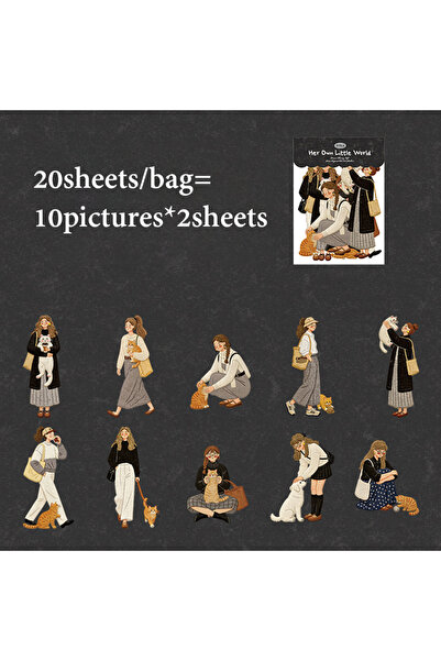choice2 S31047-5 ماركة Mr.Paper، 20 قطعة/كيس، ملصقات ذات طابع شخصيات مع نقش ب...
