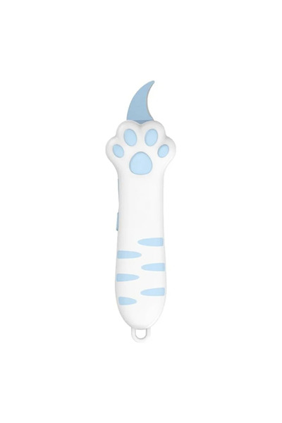Choice Blue Portable Plastic Cat Paw Box Cutter Cartoon School Office Supplie...