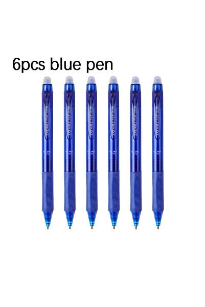 Choice5 6pcs blue pen 6pcs/set Retractable Erasable Gel Pen 0.5mm Multicolor ...