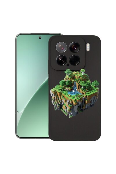 bestcase ¬Æ Husa pentru Xiaomi 15, Minecarft World, Slim Silicon 0.8MM, Antis...
